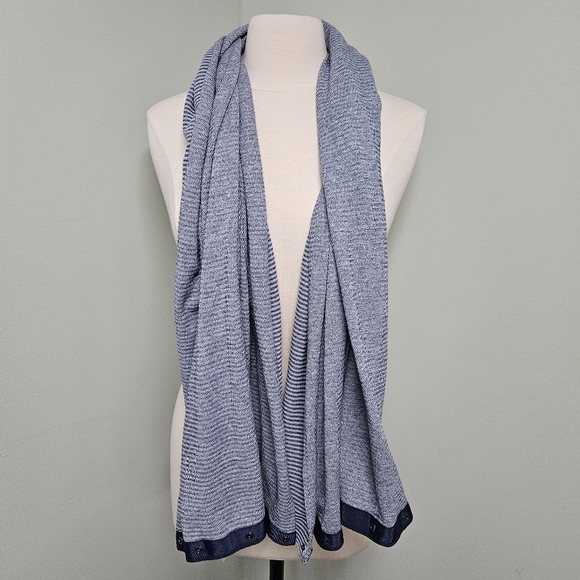 Lululemon Vinyasa Scarf Rulu Mini Check Pique Caspian Blue Heathered Inkwell OS - Picture 13 of 14